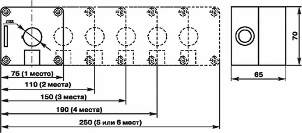 REXANT 36-9221 Корпус пластиковый КП 1 кнопка 22 мм