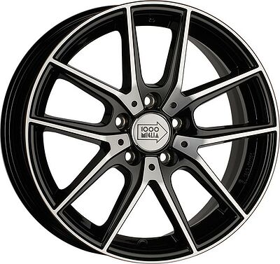 1000Miglia MM041 7.5x17 5x112 ET 45 Dia 66.69 Black Polished