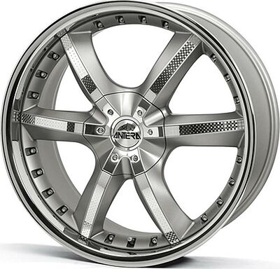 Antera 389 9.5x20 5x112 ET 52 Dia 66.6 Silver Matt Lip Polished