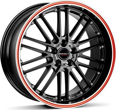Borbet FS 8x17 5x112 ET 45 Dia 72.5 Black Red Line