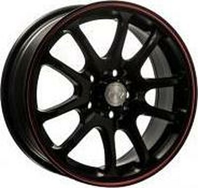 FM Wheels B357 6.5x15 4x100 ET 35 Dia 58.6 matt black red