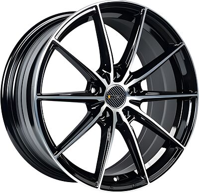Inch FA8533 8x18 5x112 ET 30 Dia 66 Gloss Black Machined Face