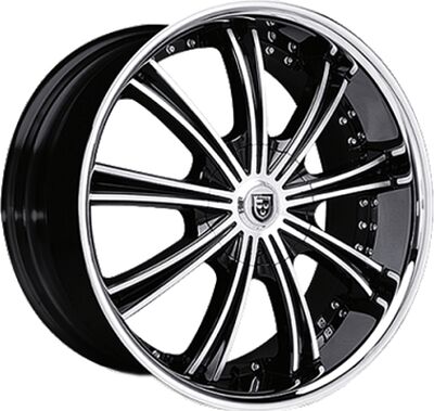 Lexani LX19 8.5x20 5x112 ET 35 Dia 74.1 Black/Machined/Chrome Lip