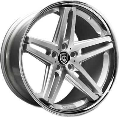 Lexani R5 8x20 5x112 ET 35 Dia 74 Silver/Machined/Chrome Lip