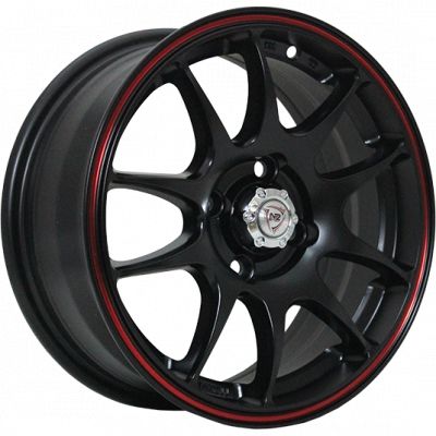 NZ Wheels SH524 6x14 4x98 ET 38 Dia 58.6 Matt Black with Red Stripped