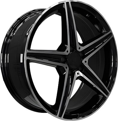 PDW 5261 8x19 5x112 ET 35 Dia 66 Gloss Black Machine Face