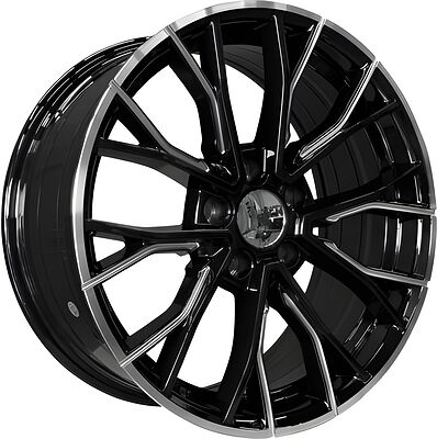 PDW 5438 8x18 5x120 ET 33 Dia 72 Gloss Black Machine Edge and Milled Spoke