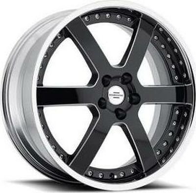 Redbourne Knight 9.5x20 5x120 ET 32 Dia 72 Gloss Black Chrome Lip