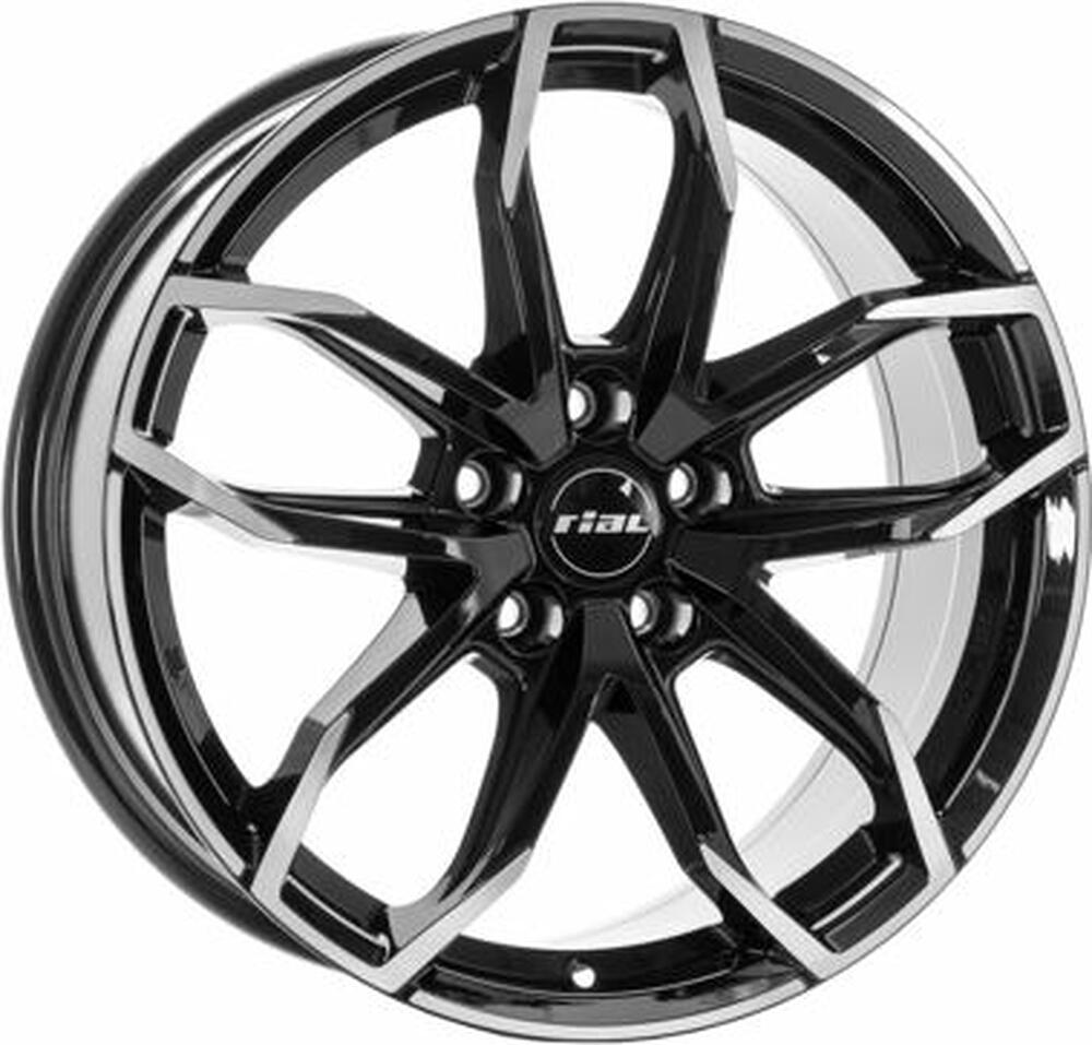 Rial Lucca 7.5x17 5x114.3 ET 45 Dia 70.1 Diamant black front polished