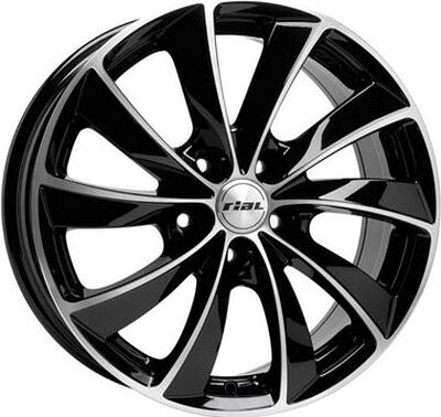 Rial Lugano 6x16 4x100 ET 48 Dia 63.3 Diamant schwarz polished