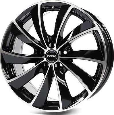 Rial Lugano 7.5x16 5x110 ET 38 Dia 65.1 Diamond Black Front Polished