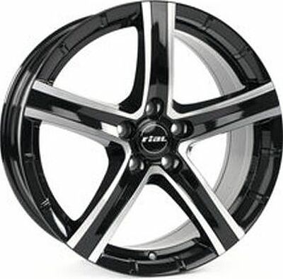Rial Quinto 7.5x17 5x100 ET 35 Dia 57.1 Diamant black front polished