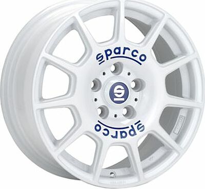 Sparco Terra 7x16 5x112 ET 48 Dia 73.1 White + Blue Lettering