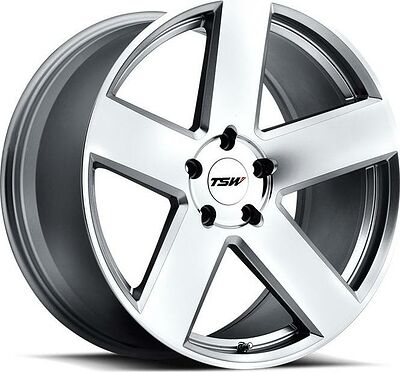 TSW Bristol 8.5x18 5x114.3 ET 40 Dia 76 Silver Mirror Cut Face