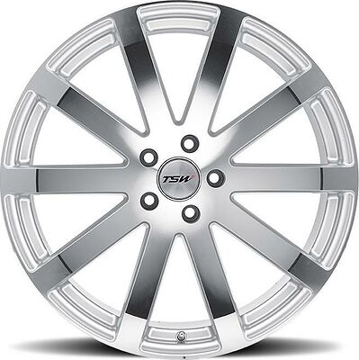TSW Brooklands 8x19 5x114.3 ET 30 Dia 76 Silver Mirror Cut Face