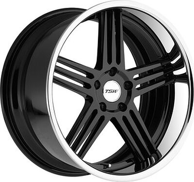 TSW Nouvelle 8.5x18 5x112 ET 32 Dia 72 Gloss Black Chrome Lip