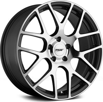 TSW Nurburgrin 8x17 5x112 ET 45 Dia 72 Gunmetal Mirror Cut Face