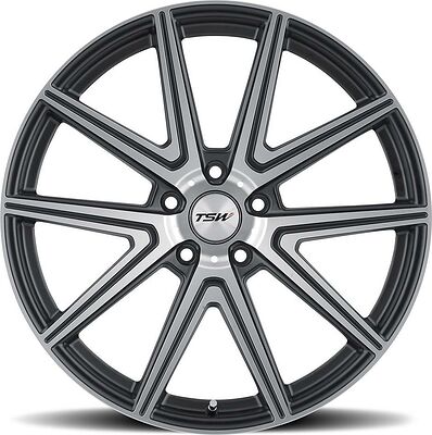 TSW Rouge 8.5x19 5x112 ET 43 Dia 72 Gunmetal Mirror Cut Face