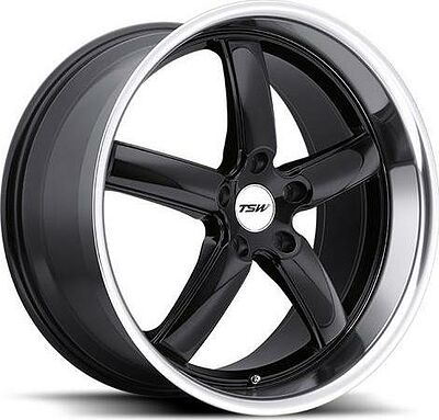 TSW Stowe 8x18 5x114.3 ET 40 Dia 76 Gloss Black Mirror Lip