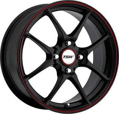 TSW Trackstar 7x16 5x114.3 ET 40 Dia 76 matt black red