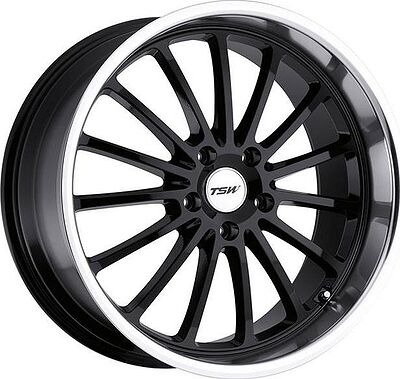 TSW Zolder 8x17 5x114.3 ET 40 Dia 76 Gloss Black Mirror Lip